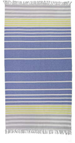 jilda-tex Hamamtuch Pestemal 90 x 170 cm Öko-Tex 100 Badetuch Handtuch Strandtuch Saunatuch (Summer Stripes Yellow)