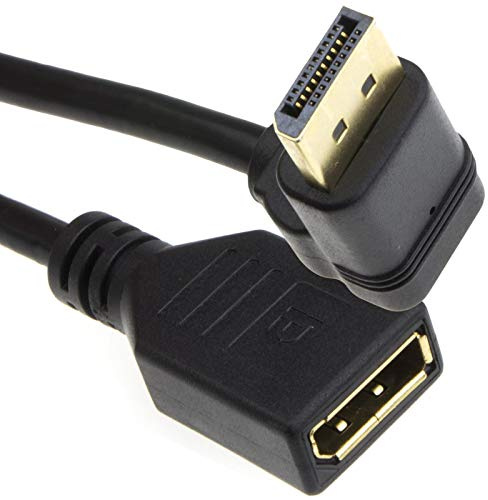 kenable Rechts Abgewinkelt DisplayPort v1.2 Stecker Zum Buchse Monitore Verlängerung Kabel 4K 1 m [1 Meter/1m]