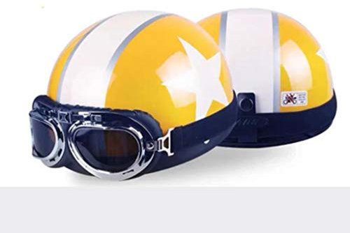 GAOZHE Classic Jet Aperto Casco Moto, Aperto Jet Caschi, Casco A Scodella,Scooter Motorino Vintage Caschi Cromwell, Donna Uomo con Visiera Parasole - DOT Omologato