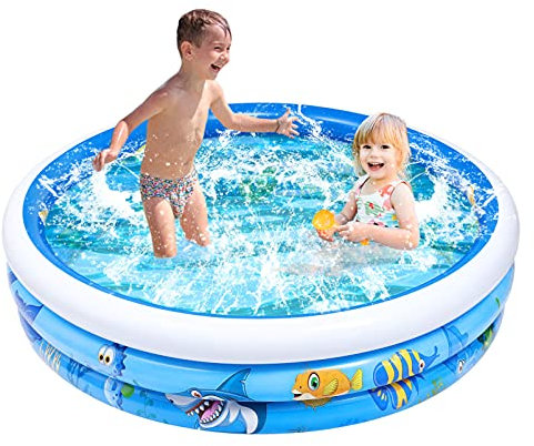 Toyvian Aufblasbare Schwimmen Pool für Kinder 59 Aufblasbare Kiddie Pool Volle-Größe-Familie Lounge Pool Kleinkind Wasser Spiel Spielen Zentrum Nordrhein für Indoor & Outdoor