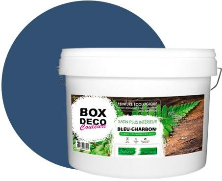 Natura Natura - Pintura de pared natural ecológica con aspecto satinado interior, 10 L, 130 m², color azul