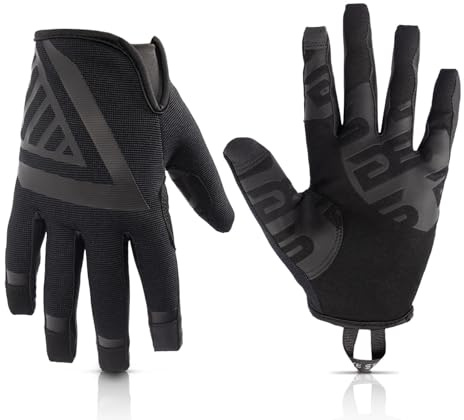 Glove Station The Impulse Gloves for Men with Touchscreen Compatibility – Suede Leather & Spandex Gloves for Motorcycle, Airsoft, Paintball & Work Use – Black, 2XL