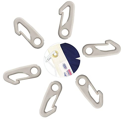 Nylon Flag Pole Clip a Scatto, Pennone Moschettone Accessori di Montaggio,Clip per Bandiere, Gancio per Bandiera Accessori per Bandiere Flag Pole Clip Gancio per Fissare la Bandiera-Bianco,6PCS
