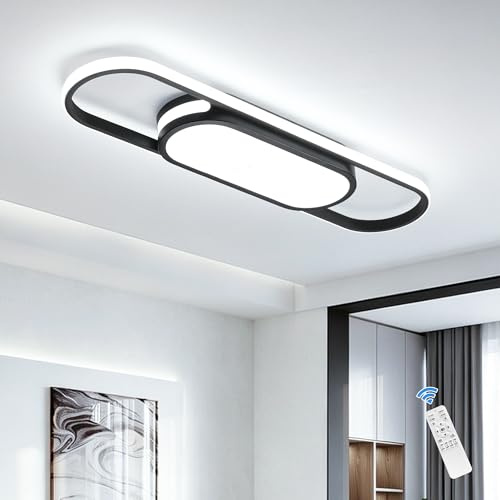 Oninio Modern LED-taklampa, dimbar, med fjärrkontroll, taklampa, perfekt för vardagsrum, kök, matsal och sovrum, 70 cm