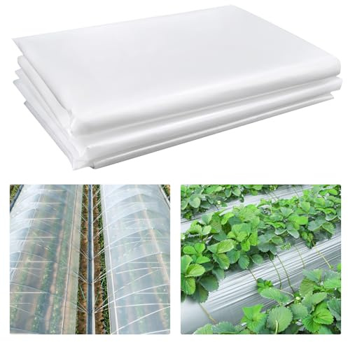Bâche en plastique transparent robuste et épaisse de 2 m x 3 m en polyéthylène étanche à la poussière pour jardin, agriculture, meubles de construction, 700 g