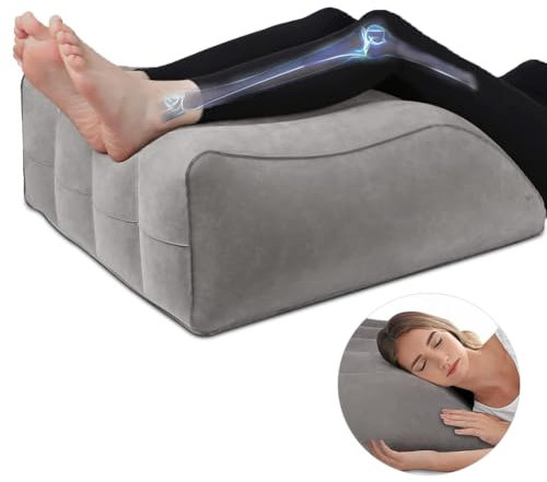 DASIAUTOEM Venenkissen Beinhochlagerungskissen, Aufblasbare Keilkissen, Beinauflage Keilkissen Stützkissen für Beine & Knie, Komfort Beinkissen zum Verbesserung Schlafen - Atmungsaktiv Waschbar (Grau)