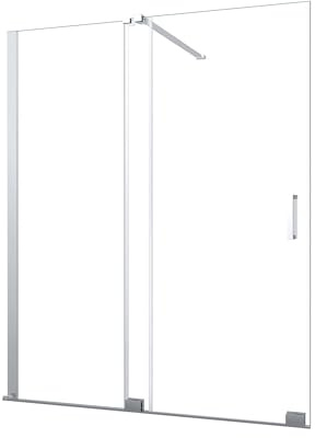 Schiebetür für begehbare Nischeninstallation, Walk-In-Typ, H 200, chromfarbener Rahmen, umkehrbar. (146-150 cm h 200)