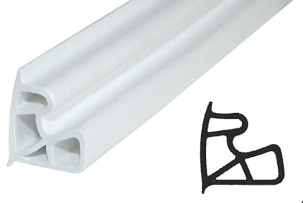 SN-TEC Stahlzargendichtung, Türdichtung, Ersatzdichtung, Z 1157, Breite:13,3mm, Höhe: 16mm zum einstecken, Farbauswahl: weiß/grau (Weiß, 5 Meter)