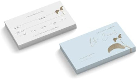 Personalisierte Terminkarten | Life Coach | Lebensberatung | 2-seitig | Menge + Farbe wählbar | Terminzettel | nächster Termin | Praxis | Wellness | Ergotherapie | Physio (Hellblau, 100 Stück)