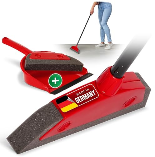 Novaliv Schaumstoffbesen mit Stiel zum Stecken & Kehrgarnitur Friseurbesen Set Gummi Noppenbesen Hundehaarentferner Broom Besen für Drinnen Teppichbesen Bodenabzieher Haushaltsbesen Wunderbesen