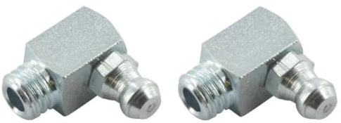 cyclingcolors 2x schmiernippel stahl kegelschmiernippel Fettpresse Nippel traktor rasenmäher auto motorrad roller, M6 X 1 90°
