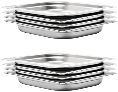 Camerina Gastronorm Containers 8 pcs GN 1/2 40 mm Stainless Steel,Gastronorm Containers,Gastronorm Food Storage Containers,Kitchen Storage & Organisation(SPU:50886)