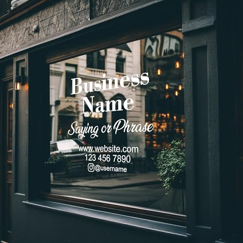 Personalisierbarer Vinyl-Aufkleber für Schaufenster, Restaurant, Café, Geschäft, Name und Firmenlogo, 31 x 31 cm