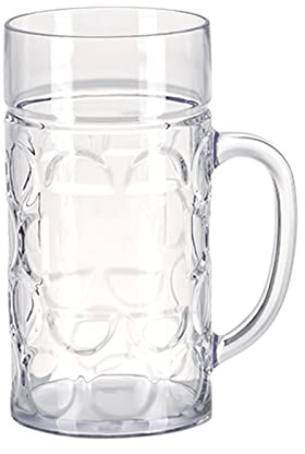 HUIFACAI Unzerbrechlicher Kunststoff-Bierkrug bruchsicherer Trinkbecher mit Griff, Milchkaffee, Wasserbecher, wiederverwendbar, Champagnerbecher, 500 ml, wie abgebildet