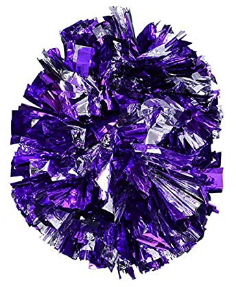 Pompons, Cheerleading Pom Poms, Cheerleader Cheering Squad Pompons Mit Griff Cheering Squad Handblume für Erwachsene, Mannschaft Schule Sport Spiel Tanzparty (Silber+Lila)