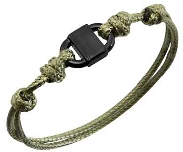 Breil, Collezione Block, Bracciale Uomo in Cotone, Arricchito da Elemento Centrale in Acciaio, Bracciale in Cordino di Cotone, Lunghezza Regolabile con Nodo Scorrevole
