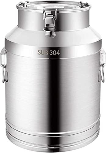ZGYOZMNG Milchkanne aus Edelstahl 304, Milcheimer, Weineimer, Tragekrug, Ölfass, Teekanister mit versiegeltem Deckel, für Flüssigkeiten, Feststoffe (64 l) (20 l)