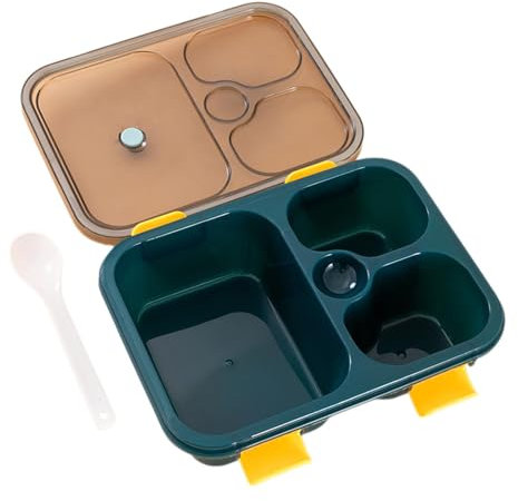 Aizuoni lonchera para niños, lonchera escolar para niños - Contenedor para lonchera de grado alimenticio, 4 compartimentos | Contenedor de salsa para almuerzo, contenedores ligeros para preparación de