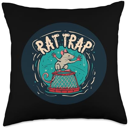 Funny Rat with Trap Costume for Boys and Girls Throw Pillow