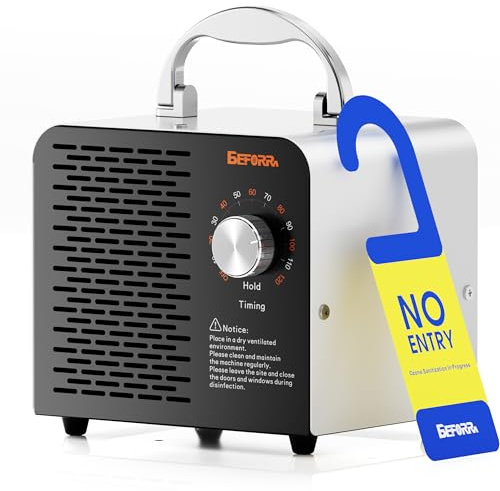 BEFORRM Generatore di Ozono Professionale 35.000 mg/h, Generatore Ozono con Timer 120 Min, Macchina Ozono Alta Capacità per 200㎡, Ozonizzatore per Ambienti, Casa, Auto, Fumo, Odori di Animali