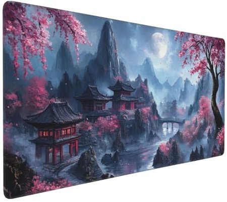 Large Mouse Pad 900x400x4mm Japan Gaming Mouse Mat Landscape XL Mousepad Anti-Fray Stitched Edges with Non-Slip Rubber Base,Ergonomic Mouse Pad Extended Desk Mat,for Home Office Accessories PC,Laptop