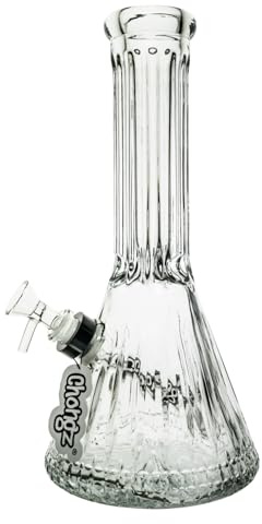30cm 7mm Mercy Seat Cut Glass Beaker Waterpipe with Chongz Stem