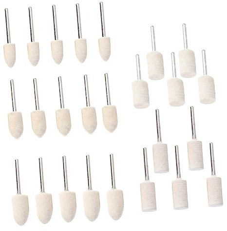 Gatuida 25pcs Wool Polishing Wheel Set Wool Buffing Pads Polishing Accessories for Glass Jewelry Metal Mechanical Parts