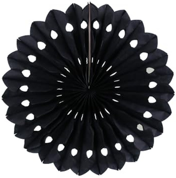 Anevous 10 Stück Papier Party Dekorationen, 30cm Papier Fächer Wabenbälle, Dekoration Papier Pompoms, Hochzeits Party Girlande für Party Hochzeit Festival Weihnachten Geburtstagsdeko,Schwarz
