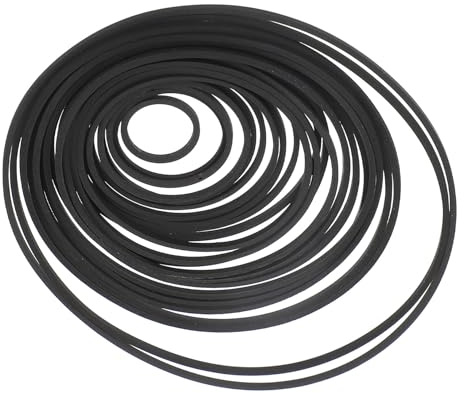 Gadpiparty Flat Rubber Belt for Recorder Repair Maintenance, Black Elasticity Rubber Replacement Belt with Noise Reduction for Tape Recorder Cassette Player and Dvd Drive Accessories