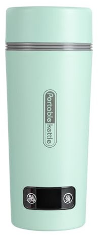 Hervidor de agua de viaje pequeño hervidor de agua portátil de viaje pequeño hervidor de viaje eléctrico mini té leche café leche bebé camping conservación automática del calor, 350 ml