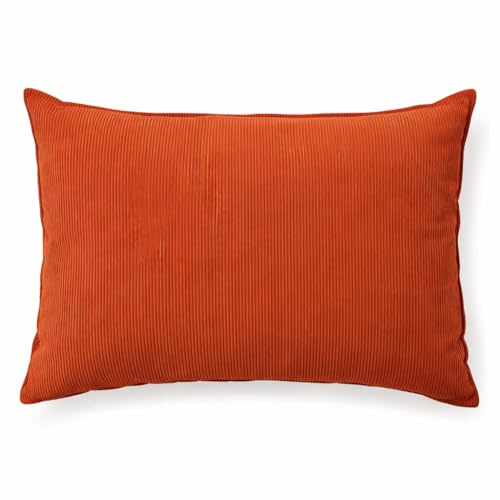 Quantum Interior by Maxland Cord-Dekokissen, Sofakissen mit Streifen, Grau, 45x45 cm und 50x70 cm, Weiche Rückenlehne für Sofa und Bett (Terra, 50x70 cm)