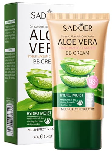 SADOER BB Cream Aloe 40 g – Långvarig Täckning, Återfuktande & Naturlig Finish