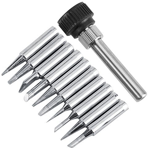 Risegun 900M-T Punte per Saldatore Senza Piombo, Diversi Modelli di Punte di Saldatura di Ricambio per stazione di saldatura (10 punte + 1 manicotto di ritenuto)