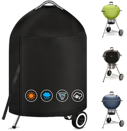 Kugelgrill Abdeckung,Grillabdeckhaube für Weber Ø 57cm Kettle Holzkohlegrill,UV & wasserbeständig,Schutz for Wind & Wetter,Schutz vor Verblassen, Rost und Schimmel - Φ67 x 91 cm