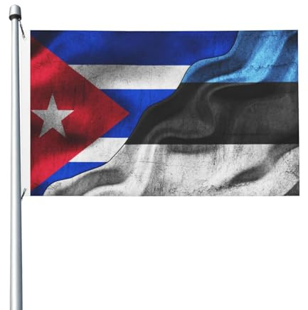 Bandera cubana de Cuba, bandera de Estonia, 90 x 150 cm, para exteriores
