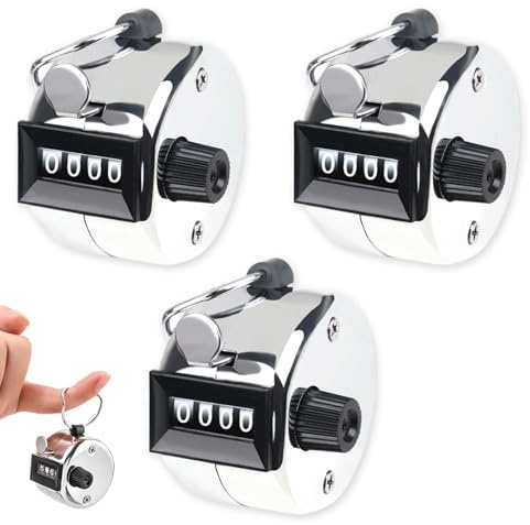 aieieii 3 Pcs Four-Digit Number Count Clicker Counter, Metal Hand Tally Counter Clicker, Golf Shot Counters Used for Counting Golf and Sports Activities