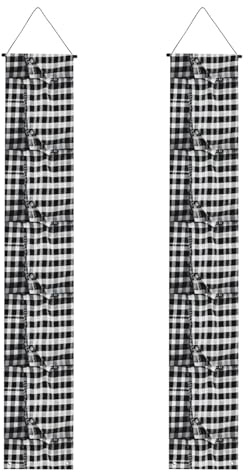 Schwarz-weißes Plaid-Banner, Outdoor-Banner, Thanksgiving-Dekorationen, für alle Feiern