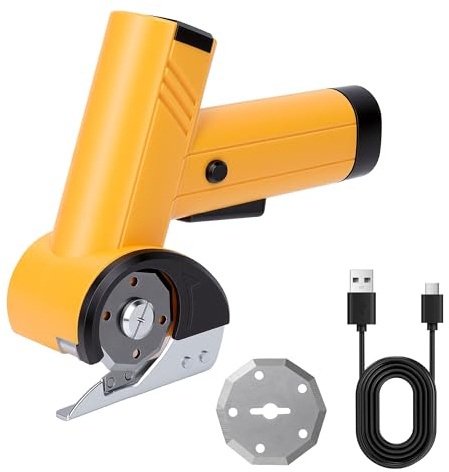 MEKOTRIN Kartonschneider Elektrische Schere Rollschneider 4 Geschwindigkeitsstufen 2000mah Aufladbare Kabellose Rollschneider Schere für Papier, Pappe, Teppich, Leder, Filz, Kunststoff