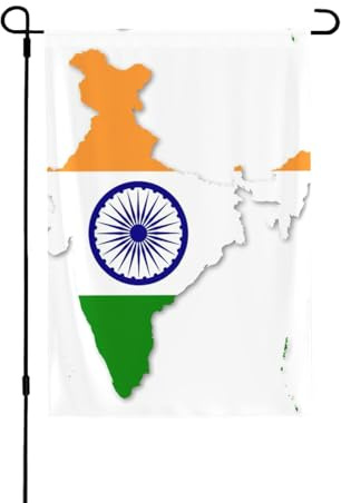 Drapeau de l'Inde résistant aux intempéries double face 71 x 102 cm, bannière décorative saisonnière pour jardin, cour et porche