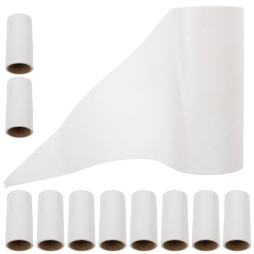 Ciieeo 10Pcs Pet Hair Remover Lint Roller Refills with 600 Sticky Sheets, 10Cm Sticky Roller Refill for Clothes, Couch, Carpet, and Car Seat, White Adhesive Pet Hair Removal for Home and
