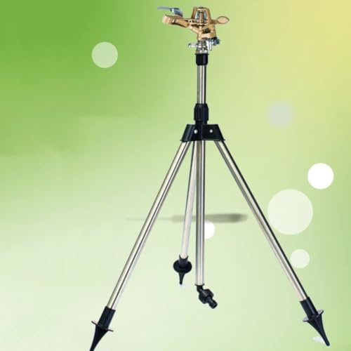 Drehbarer Metall-Stativregner mit einstellbarer Höhe von 45-90 cm, Teleskopständer aus Edelstahl, große Abdeckung von 450 m², für Gartenbewässerung, Rasenbewässerung