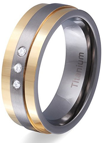 Juwelier Schönschmied - Damen Trauringe Eheringe Aspendos Titan Zirkonia 62 (19.7) T9Dac