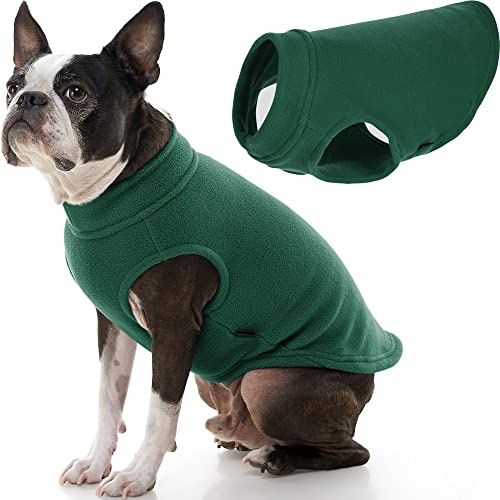 Gooby Stretch Fleece Weste Hundepullover - Waldgrün, 2X-Large - Warme Pullover Fleece Hundejacke - Winter Hundekleidung für kleine Hunde Jungen | Pullover, keine Reißverschlüsse; 4-Wege-Stretch-Fleece; vollständige Unterbodenabdeckung; maschinenwaschbar