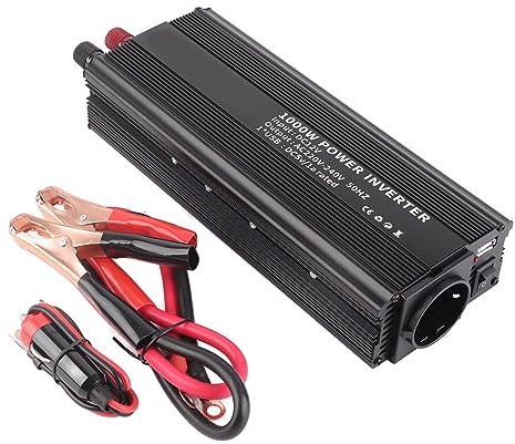 Onduleur Sinus Pur 12V à 220V 1000W Convertisseur pour Système Solaire Maison Énergie