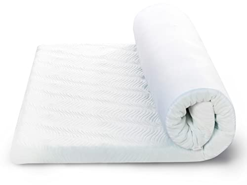 Bedsure Memory Foam Mattress Topper - 7cm Double Size Egg Crate Topper with Washable Zipped Cover, 135x190cm