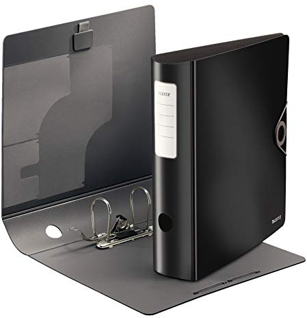 Leitz Qualitätsordner, 180° aktiv solid breit (82mm | 5er Pack, schwarz)