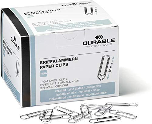 Durable Briefklammern (verzinkt) 5000 Stück (32mm | 5er Pack)