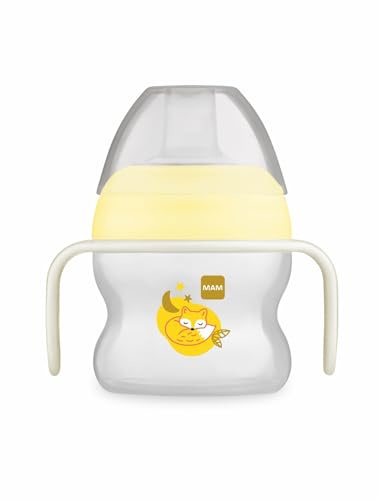 MAM Vaso Starter Cup D119 - Bicchiere da apprendimento con bocchino e manici antiscivolo per bebè a partire da 4 mesi 150 ml - Neutro
