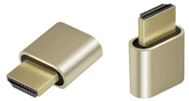 ADWITS 2-Pack 4K 2K 1080P 30Hz bis 60Hz Unterstützung HDMI Display Emulator DDC EDID Headless Ghost Monitor Adapter Dummy Stecker, Höchste 4096x2160 @ 60Hz - Gold Farbe