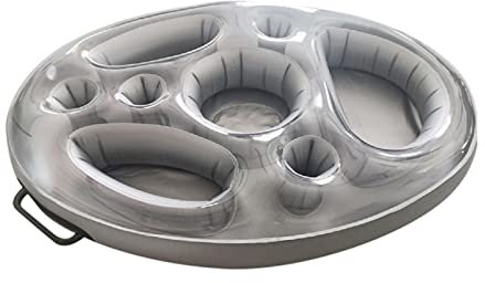 Poolbar Aufblasbar: Aufblasbarer Getränkehalter Im Rettungsring-Design, Schwimmender 2in1-Getränke- Und Snackhalter 70 X 50 cm(Getränkehalter Pool)